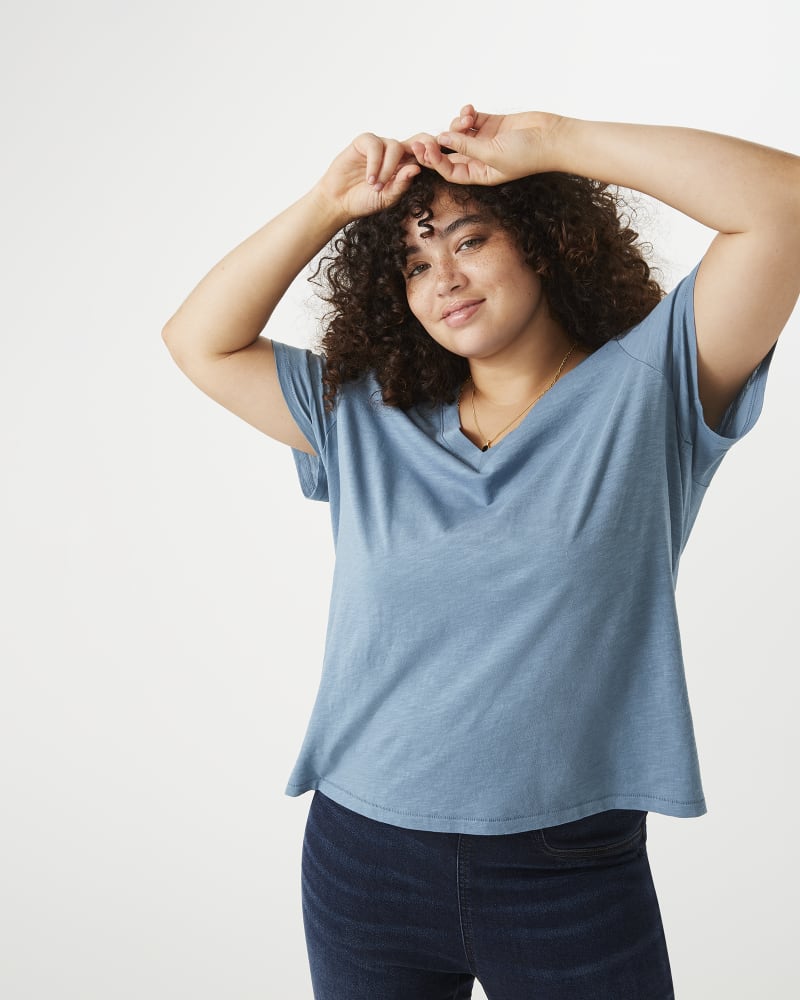 Front of plus size Whisper Cotton V-Neck Tee by Madewell | Dia&Co | dia_product_style_image_id:173739